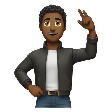 Kaylem raising his arm straight out at a 45 degree angle sticker