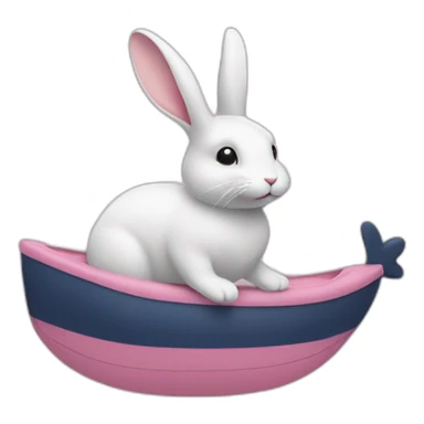 Lapin sur baleine rose sticker
