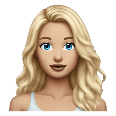 Realistic victoria secret model blonde blue eyes  sticker