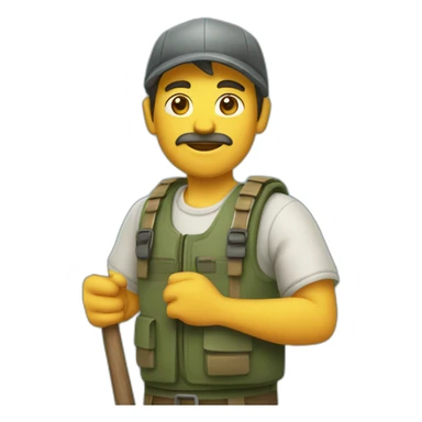 Pescador con caña sticker