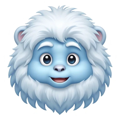 Cinematic Cute Yeti Portrait Emoji, with a charming, small, fluffy form in soft snowy whites and cool blues, featuring big, innocent eyes and a shy, gentle smile, simplified yet irresistibly endearing, highly detailed with a soft glowing outline that captures the whimsical charm of a friendly yeti ready for a cuddle! sticker