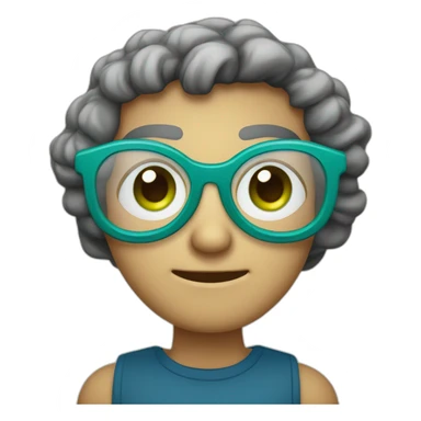 Psychologue avec lunette écaille et yeux bleu vert sticker