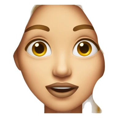 Woman with eyes looking up mouth open and blushing sticker