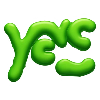 The word "YES" written in green slime. sticker