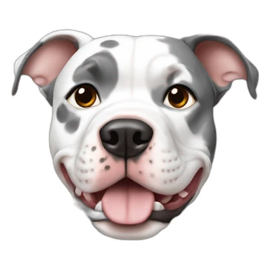 White and grey spotted Pitbull sticker