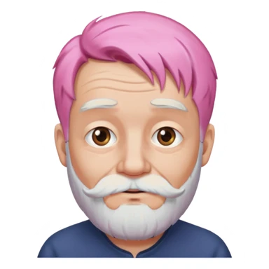 old pink haired man with beard sticker