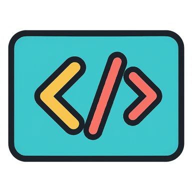 programming code icon, black color scheme sticker