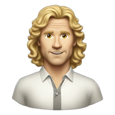 will ferrel realistic, with long blonde straight hair, disco clothes sticker