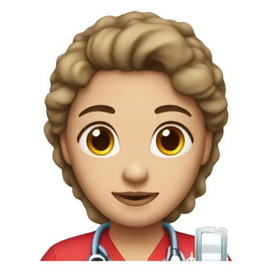 Nurse with red scrubs sticker