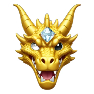 Gold Dragon Head With Diamond Horn sticker