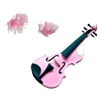 soft pastel pink violin with peonies and glitter sticker
