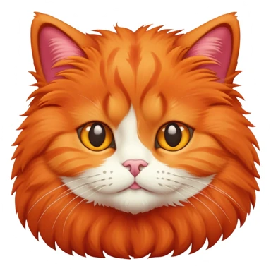 red orange fluffy cat sticker