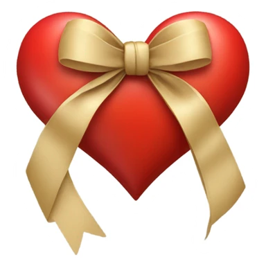 Red heart with bow sticker