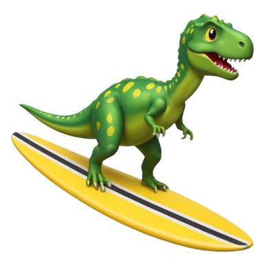 dinosaur on a surfboard sticker