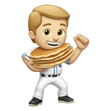 White man, playing baseball eating pancakes sticker