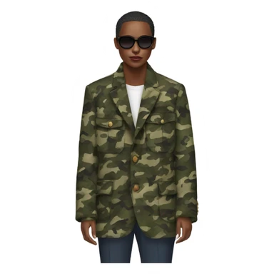 camouflage Wool oversize blazer sticker