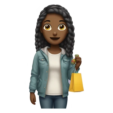 Girl with shopping sticker