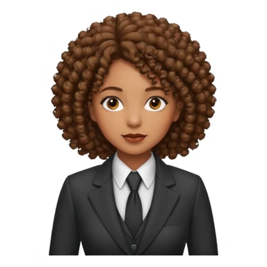 curly-haired black woman in a suit sticker