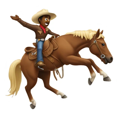 Cowboy riding a bronco sticker