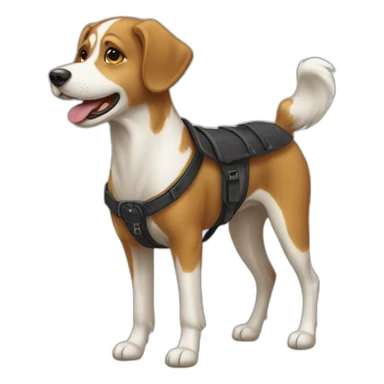 Chien sur cheval sticker