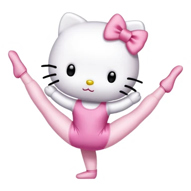 Hello Kitty doing a gymnastics walkover sticker