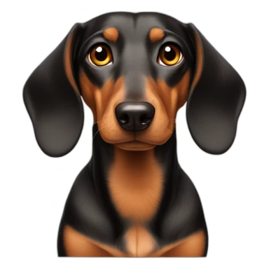 Dog head reality dachshund Looks to the left side 180 Degrees sticker