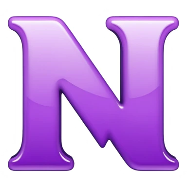 letter n purple sticker