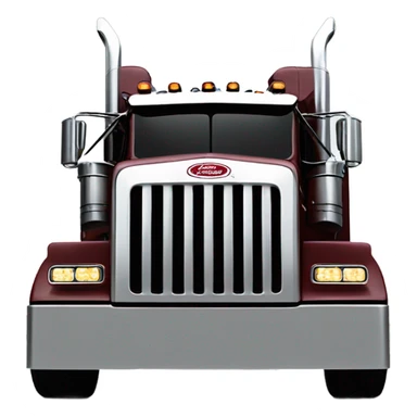 Peterbilt 389 brown cherry with flat top and slash cut exhaust stacks and dual rear tires and flat bumper sticker
