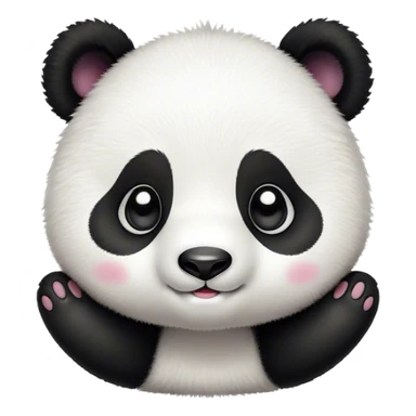 Cinematic Cute Baby Panda Portrait Emoji, Head tilted playfully and inquisitively, featuring an irresistibly fluffy, black and white Fur with an extra dose of cuddliness, round, sparkling eyes filled with boundless curiosity, Simplified yet adorably endearing features, highly detailed, glowing with a warm, friendly glow, high shine, affectionate and playful, stylized with a touch of playful charm, bright and heartwarming, soft glowing outline, capturing the essence of a mischievous yet loving baby panda, so playful it feels like it could tumble out of the screen into your arms! sticker