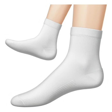 woman's feet wearing white crew socks viewed from directly underneath showing soles sticker