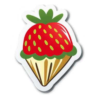Strawberry with a toothpick  sticker