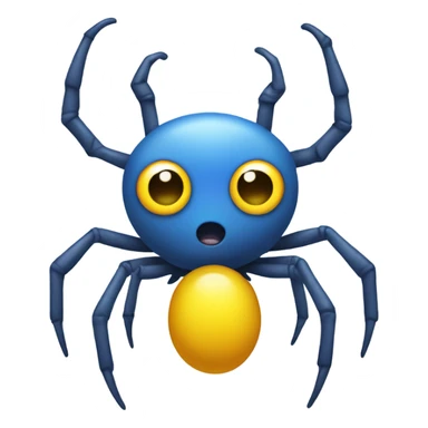 Blue spider with four yellow eyes and yellow star antlers sticker