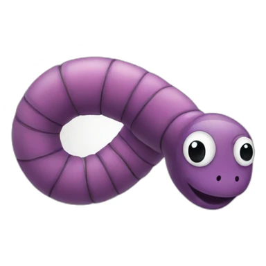 a cute worm sticker
