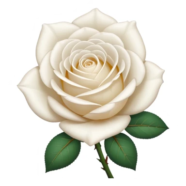 white rose, without green leaves, just flower sticker