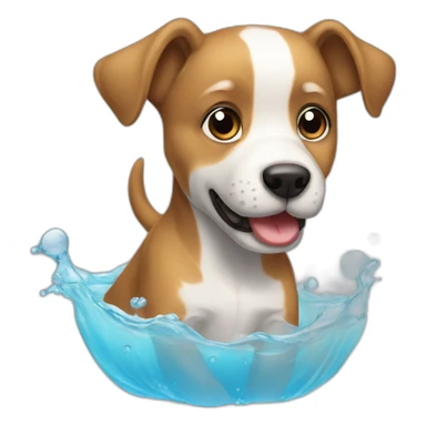 Perro bebe agua sticker