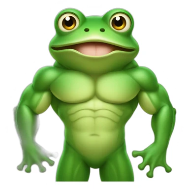 Muscular fitness frog sticker
