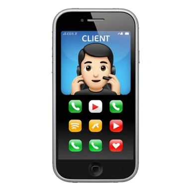 celular con llamada que diga "cliente 10" sticker