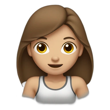 Girl with long brown hair boxing sticker