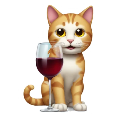 Cat with a glass of wine  sticker