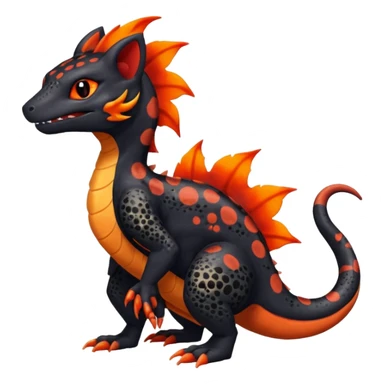 Magmatic furry spotted Salandit-Noibat-Litten-Hybrid (Full body) sticker