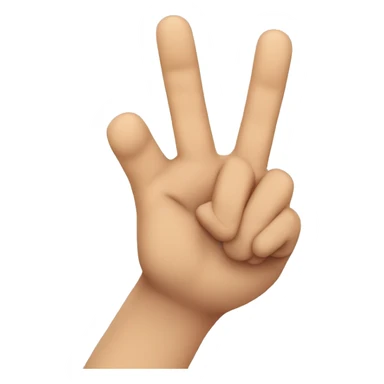 Hand showing 3 fingers with thumb down sticker