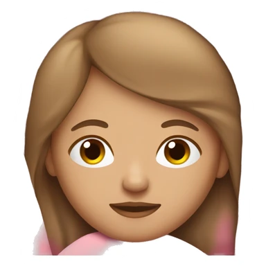light brown hair girl sleeping with pink blanket sticker