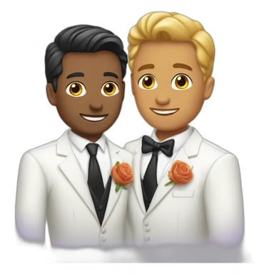 gay grooms white and latino sticker