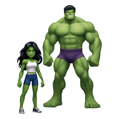 Mini cute Hulk with she hulk sticker