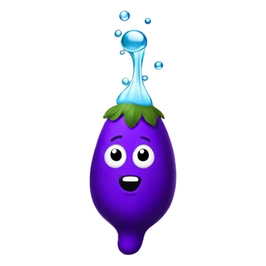 Eggplant squirting water  sticker