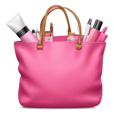 large pink bag filled with cosmetics sticker