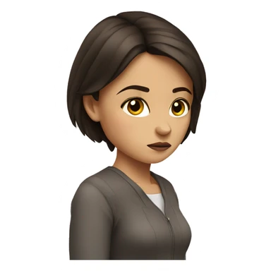 sulking brunette girl sticker