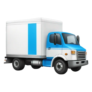 white and blue deliver truck facing right sticker