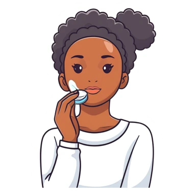 Black girl with moisturizer skincare routine sticker