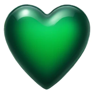 Dark green glass heart  sticker